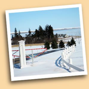 Cottage path in winter